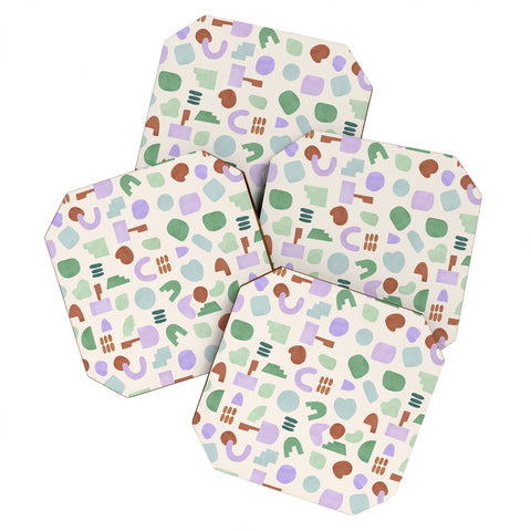 Marta Barragan Camarasa Abstract pastel shapes 88 Coaster Set