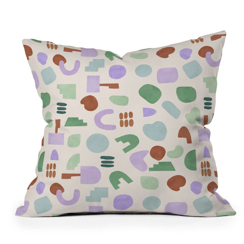 Marta Barragan Camarasa Abstract pastel shapes 88 Outdoor Throw Pillow