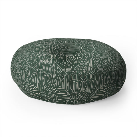 Marta Barragan Camarasa Abstract pattern linear stroke Floor Pillow Round