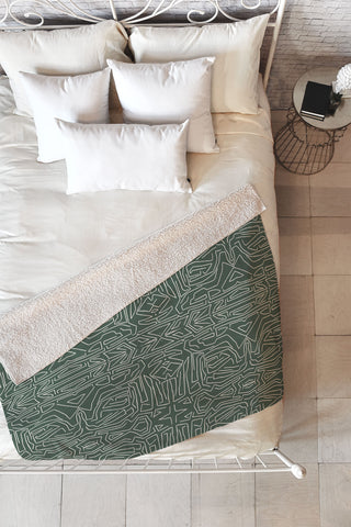 Marta Barragan Camarasa Abstract pattern linear stroke Fleece Throw Blanket