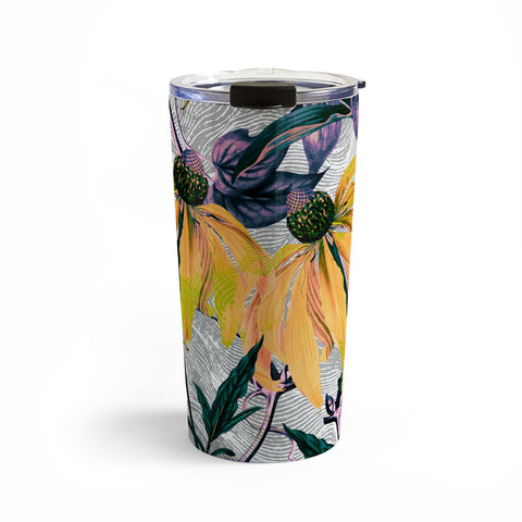 Marta Barragan Camarasa Abstract pattern of yellow blooms Travel Mug