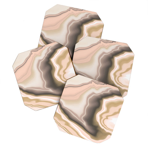 Marta Barragan Camarasa Abstract pink marble 70 Coaster Set