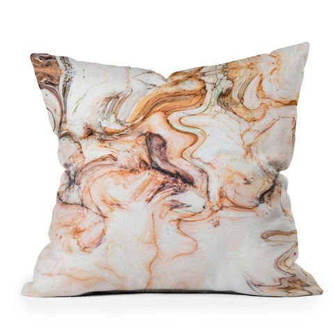 Marta Barragan Camarasa Abstract pink marble mosaic Outdoor Throw Pillow