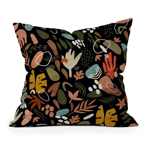 Marta Barragan Camarasa Abstract shapes of dark modern Outdoor Throw Pillow