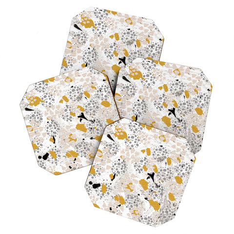 Marta Barragan Camarasa Abstract shapes of textures and marble Coaster Set