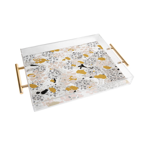 Marta Barragan Camarasa Abstract shapes of textures and marble Acrylic Tray