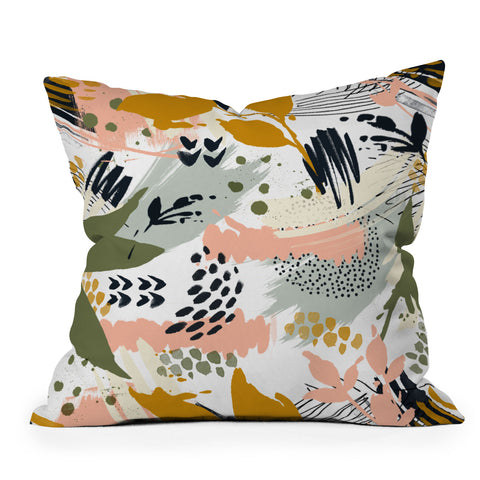 Marta Barragan Camarasa Abstract strokes still life Outdoor Throw Pillow