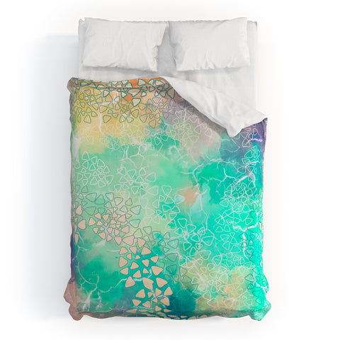 Marta Barragan Camarasa Abstract triangles on marble Duvet Cover