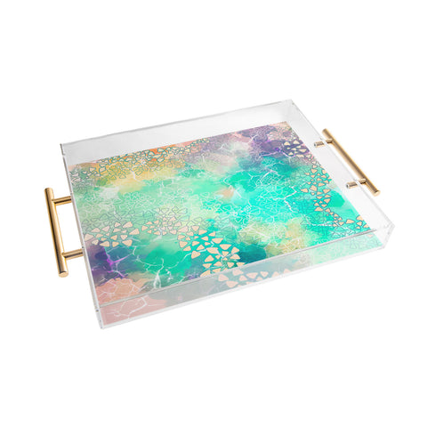Marta Barragan Camarasa Abstract triangles on marble Acrylic Tray