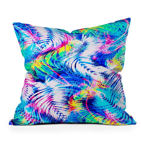 Marta Barragan Camarasa Abstract tropical glitches Outdoor Throw Pillow