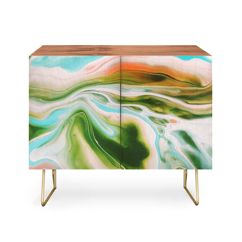 Marta Barragan Camarasa Abstract watercolor marble I Credenza