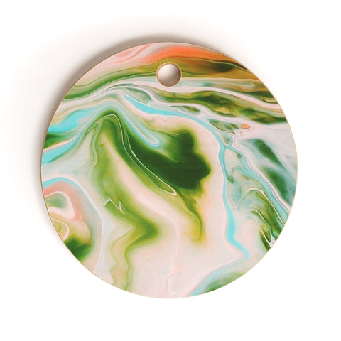 Marta Barragan Camarasa Abstract watercolor marble I Cutting Board Round