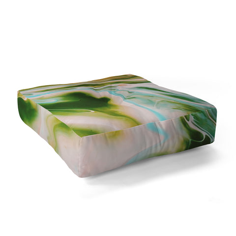 Marta Barragan Camarasa Abstract watercolor marble I Floor Pillow Square