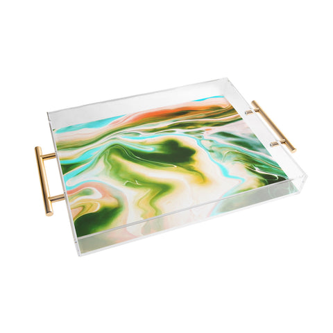 Marta Barragan Camarasa Abstract watercolor marble I Acrylic Tray