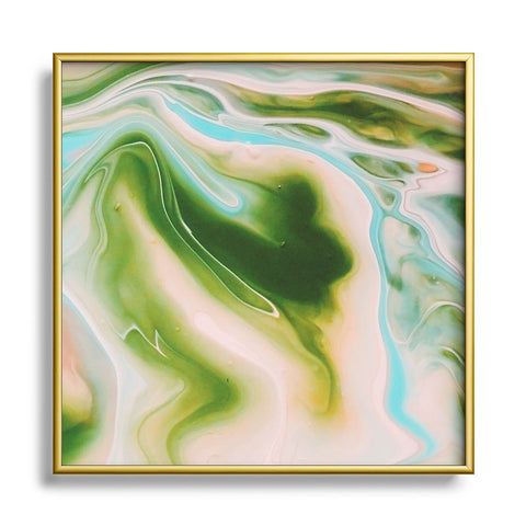 Marta Barragan Camarasa Abstract watercolor marble I Square Metal Framed Art Print