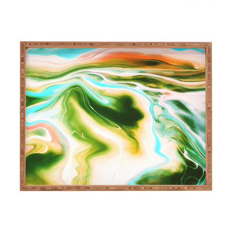 Marta Barragan Camarasa Abstract watercolor marble I Rectangular Tray