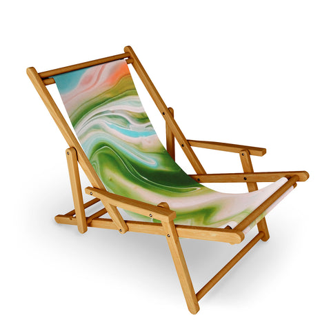 Marta Barragan Camarasa Abstract watercolor marble I Sling Chair