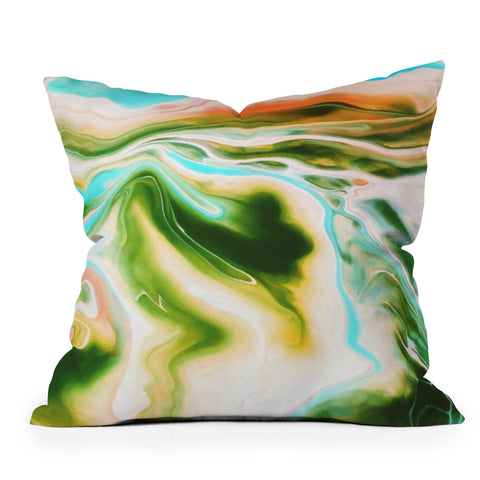 Marta Barragan Camarasa Abstract watercolor marble I Outdoor Throw Pillow