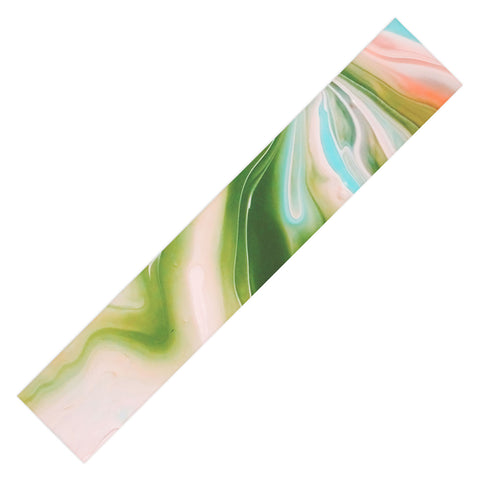 Marta Barragan Camarasa Abstract watercolor marble I Table Runner