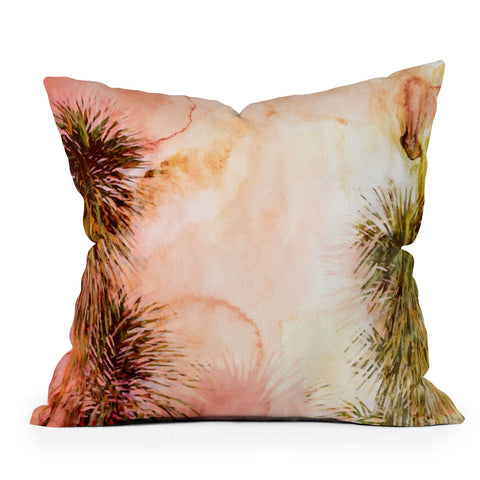 Marta Barragan Camarasa Abstract watercolor palms Outdoor Throw Pillow