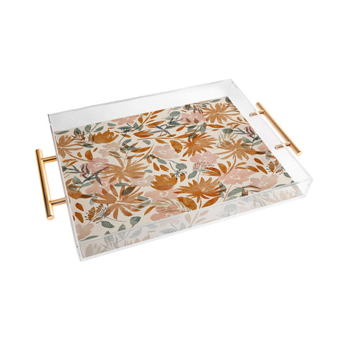 Marta Barragan Camarasa Abstract wild garden 87 Acrylic Tray