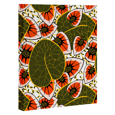 Marta Barragan Camarasa African leaves and flowers pattern Art Canvas