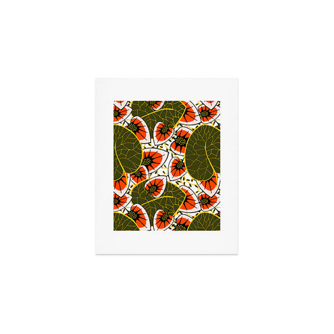 Marta Barragan Camarasa African leaves and flowers pattern Art Print
