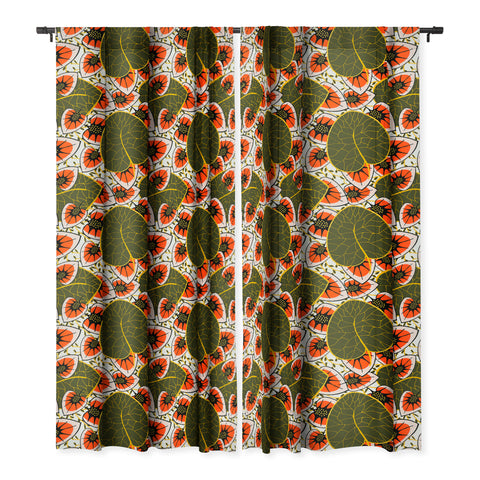 Marta Barragan Camarasa African leaves and flowers pattern Blackout Non Repeat