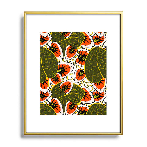 Marta Barragan Camarasa African leaves and flowers pattern Metal Framed Art Print