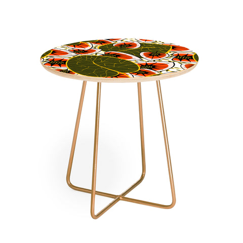 Marta Barragan Camarasa African leaves and flowers pattern Round Side Table
