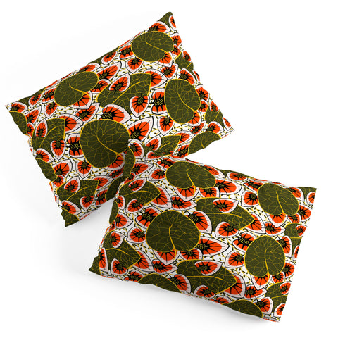 Marta Barragan Camarasa African leaves and flowers pattern Pillow Shams