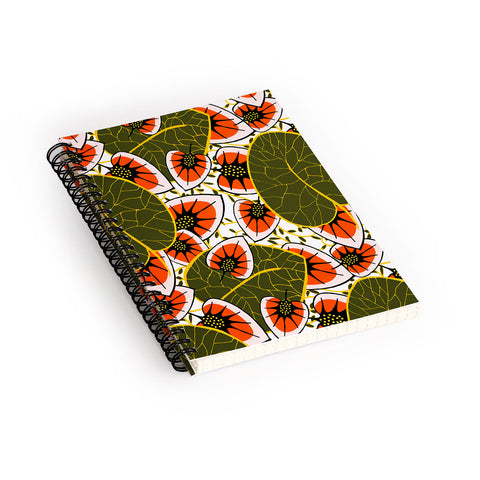 Marta Barragan Camarasa African leaves and flowers pattern Spiral Notebook