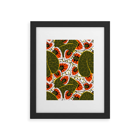 Marta Barragan Camarasa African leaves and flowers pattern Framed Art Print