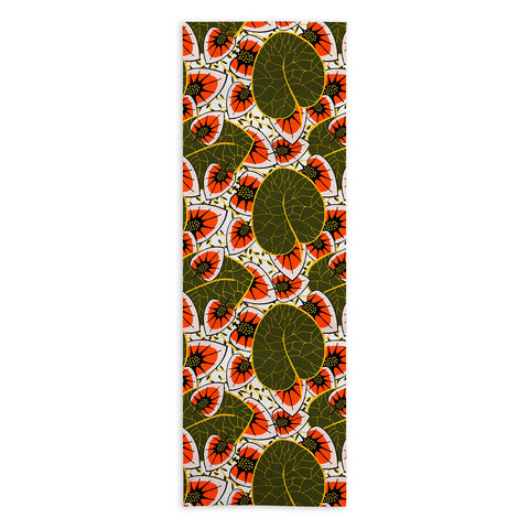 Marta Barragan Camarasa African leaves and flowers pattern Yoga Towel