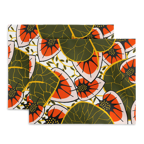 Marta Barragan Camarasa African leaves and flowers pattern Placemat