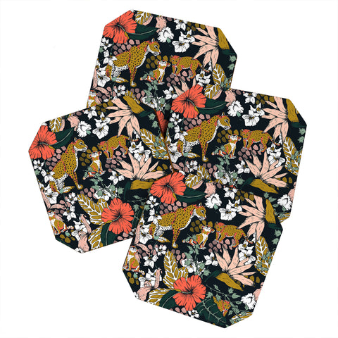 Marta Barragan Camarasa Animal print dark jungle Coaster Set