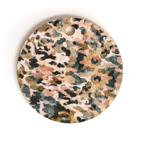 Marta Barragan Camarasa Animal print pastel colors Cutting Board Round