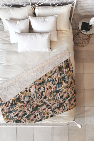 Marta Barragan Camarasa Animal print pastel colors Fleece Throw Blanket