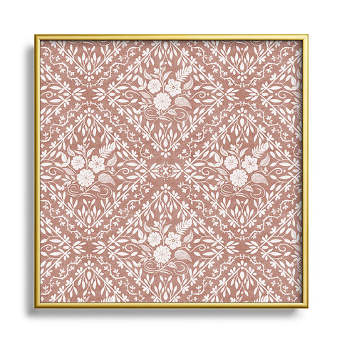 Marta Barragan Camarasa Antique Botanical Bliss Square Metal Framed Art Print