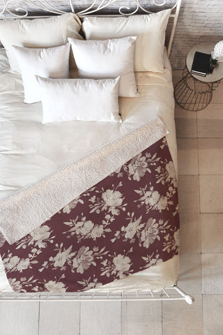 Marta Barragan Camarasa Antique Petal Romance Fleece Throw Blanket