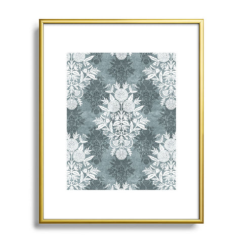 Marta Barragan Camarasa Antique Victorian Floral Metal Framed Art Print