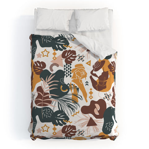 Marta Barragan Camarasa Art line Memphis mood Duvet Cover