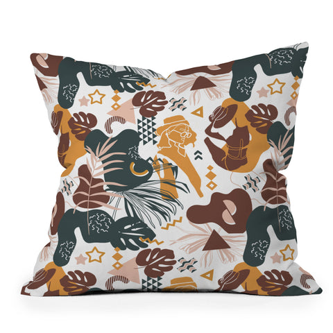 Marta Barragan Camarasa Art line Memphis mood Outdoor Throw Pillow