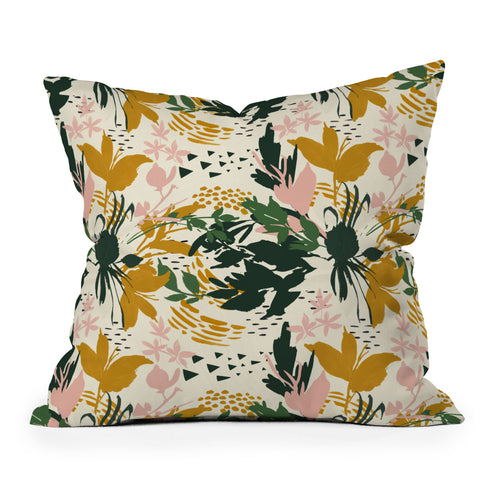 Marta Barragan Camarasa Art nature brushstrokes I Outdoor Throw Pillow