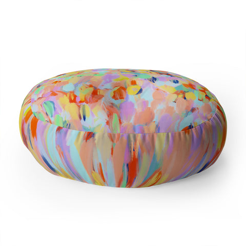 Marta Barragan Camarasa Artistic summer brushstrokes Floor Pillow Round