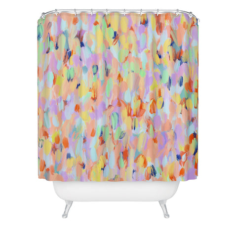 Marta Barragan Camarasa Artistic summer brushstrokes Shower Curtain