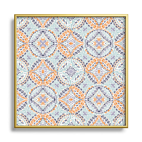 Marta Barragan Camarasa Artsy Leaf Symphony Square Metal Framed Art Print