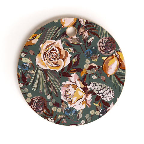 Marta Barragan Camarasa Autumn fall in the garden 3S Cutting Board Round