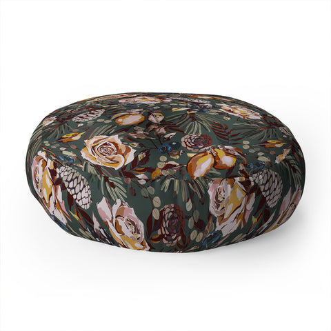 Marta Barragan Camarasa Autumn fall in the garden 3S Floor Pillow Round