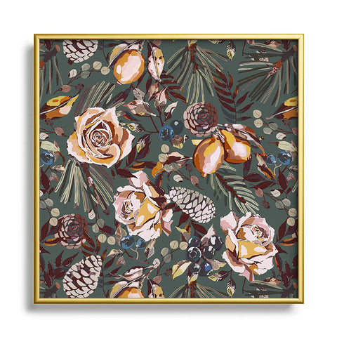 Marta Barragan Camarasa Autumn fall in the garden 3S Square Metal Framed Art Print